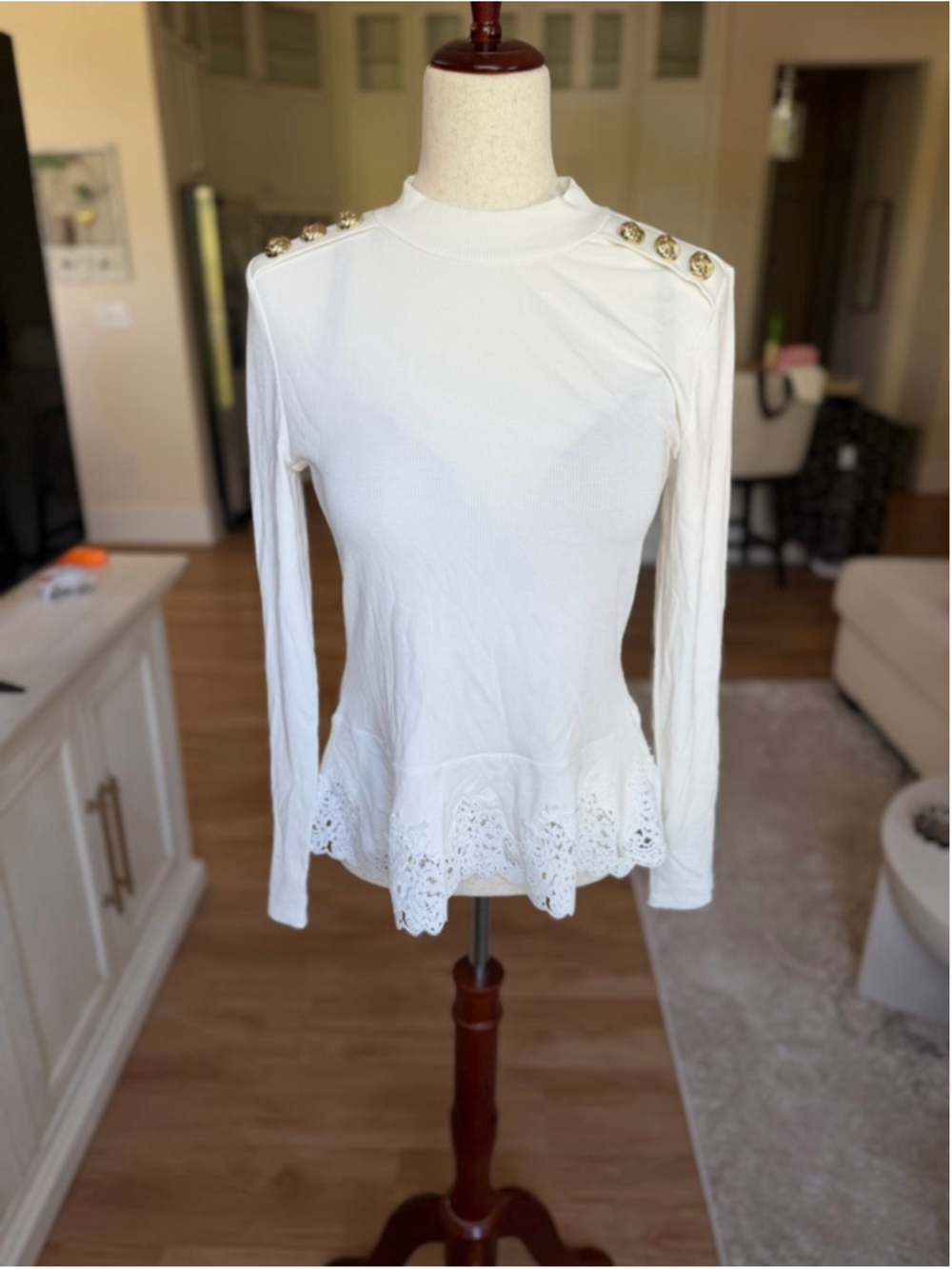 NWT Generation Love NANETTE LACE COMBO TOP Sz M